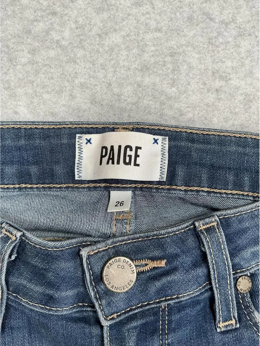 PAIGE‎ Verdugo Ankle Skinny Jeans Distressed Medium Wash Women’s 26